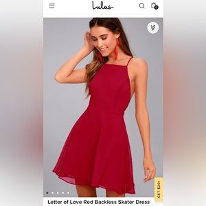 Lulus Letter of Love Backless Skater Dress